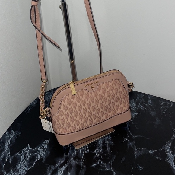 MICHAEL KORS Signature Jet Set Charm Small Dome Pink Crossbody NWT- MINOR DAMAGE - Picture 6 of 11